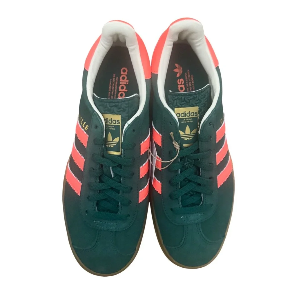 Adidas Gazelle Bold J Kids Shoes Green Coral Suede Platform Sneakers new - Picture 4 of 9